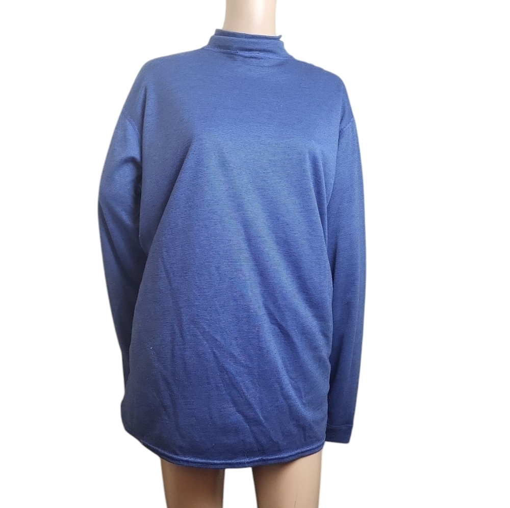 Patagonia Capilene Midweight Quarter Zip Blue Top Base Layer Shirt - Picture 3 of 4